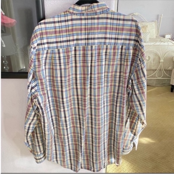 Men’s Guess Long Sleeve Gray Plaid Collared Button Down Shirt Size Large - Picture 3 of 5